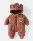 Cozy Baby Overall for Unisex Thickly Padded Winter Bear Design 3