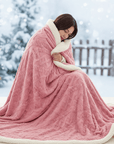 Kuschelige Decke für Unisex aus Mikrofaser und Lammwolle Winter wasserabweisend 2