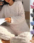Cozy Fleece Pajama Set for Women Soft Breathable Relaxed Nights 2