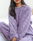 Cozy Fleece Pajama Set for Women Soft Breathable Relaxed Nights 8