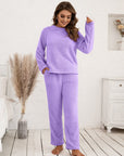 Cozy Fleece Pajama Set for Women Long Sleeve Soft Winter 11