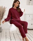 Cozy Fleece Pajama Set for Women Long Sleeve Soft Winter 5