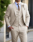 Primadon Anzüge Beige / XS Tobias | Eleganter Anzug für Herren schmal geschnitten