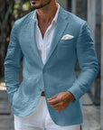 Primadon Anzüge & Blazer Blau / S Leon | Eleganter Leinenblazer für Herren Sommer