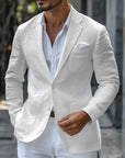 Primadon Anzüge & Blazer Weiß / S Leon | Eleganter Leinenblazer für Herren Sommer