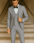 Primadon Anzüge Grau / S Matteo | Eleganter Slim Fit Anzug für Herren Hochzeit