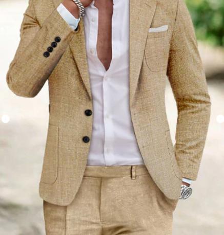 Primadon Anzüge Khaki / S Declan | Eleganter Slim-Fit Anzug für Herren Hochzeit