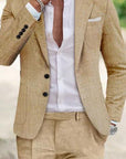 Primadon Anzüge Khaki / S Declan | Eleganter Slim-Fit Anzug für Herren Hochzeit