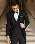 Primadon Anzüge Schwarz / S Matteo | Eleganter Slim Fit Anzug für Herren Hochzeit