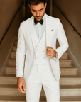 Primadon Anzüge Weiß / S Matteo | Eleganter Slim Fit Anzug für Herren Hochzeit