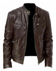 Primadon Bikerjacken Braun / S Leon | Elegante Bikerjacke für Herren Premium Leder