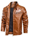 Primadon Bikerjacken Braun / S Matteo | Robuste Bikerjacke für Herren Schwarz-Braun