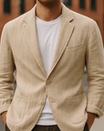 Primadon Blazer Beige / XS Leon | Eleganter Leinenblazer für Herren Slim Fit
