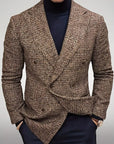Primadon Blazer Braun / XS Leon | Eleganter Slim Fit Blazer für Herren Scheckmuster