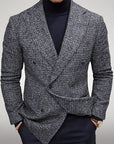 Primadon Blazer Grau / XS Leon | Eleganter Slim Fit Blazer für Herren Scheckmuster