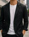 Primadon Blazer Schwarz / XS Leon | Eleganter Leinenblazer für Herren Slim Fit