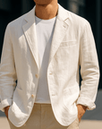 Primadon Blazer Weiß / XS Leon | Eleganter Leinenblazer für Herren Slim Fit