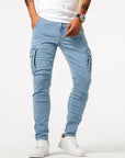 Primadon Cargo-Hosen Blau / S Pablo | Lässige Cargo-Hose für Herren Slim Fit Denim