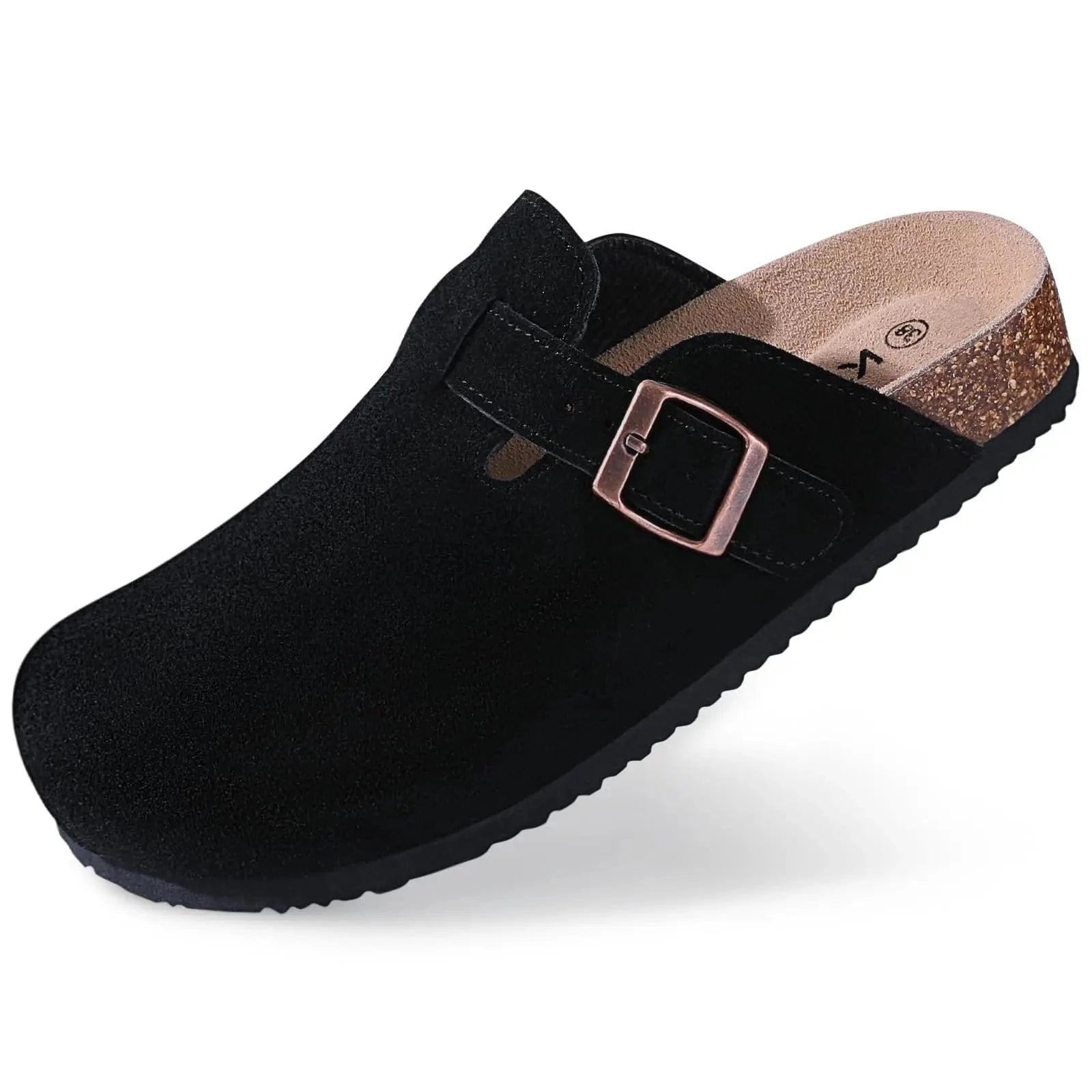 Primadon Clogs Clogs - Schwarz / 38 Helena | bequeme Wildleder-Clogs für Damen Sommer