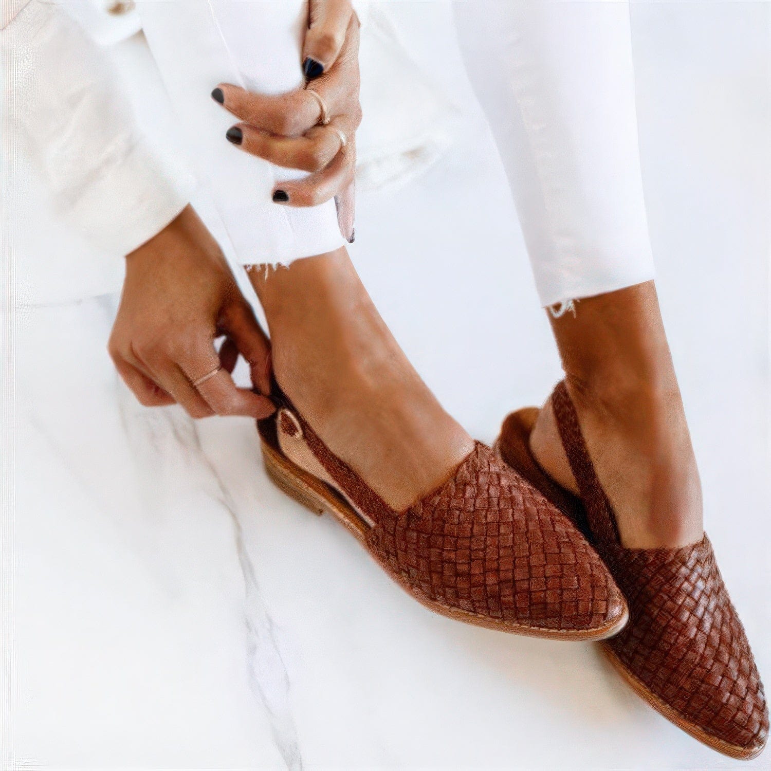 Primadon Damen Ballerinas Dunkelbraun / 34 Nele | bequeme Slingback-Flats für Damen textil