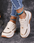 Primadon Damen Wanderschuhe Beige / 36 Lina | atmungsaktive Walkingschuhe für Damen bequem
