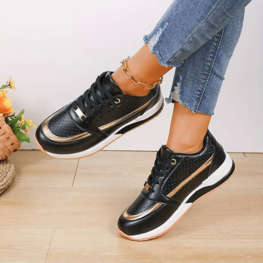 Primadon Damen Wanderschuhe Schwarz / 36 Lina | atmungsaktive Walkingschuhe für Damen bequem