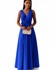 Primadon Damenkleider Blau / S Delphine schmeichelhaftes Wickelkleid für Damen Baumwolle