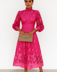 Primadon Damenkleider Estelle | elegantes Midi-Kleid für Damen satinartig
