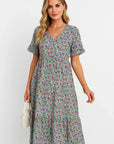Primadon Damenkleider Königsblau / S Mira lebhaftes Blumen Minikleid für Damen Baumwolle