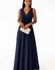 Primadon Damenkleider Marineblau / S Delphine schmeichelhaftes Wickelkleid für Damen Baumwolle