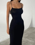 Primadon Damenkleider Schwarz / S Vivienne elegantes Maxikleid für Damen gestrickt