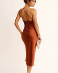 Primadon Damenkleider Selma elegantes Ein-Schulter-Midikleid für Damen Gala