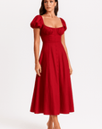Primadon Damenkleider Weinrot / L Delia elegantes Midikleid für Damen figurbetont