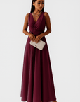 Primadon Damenkleider Weinrot / S Delphine schmeichelhaftes Wickelkleid für Damen Baumwolle