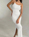 Primadon Damenkleider Weiß / M Vivienne elegantes Maxikleid für Damen gestrickt