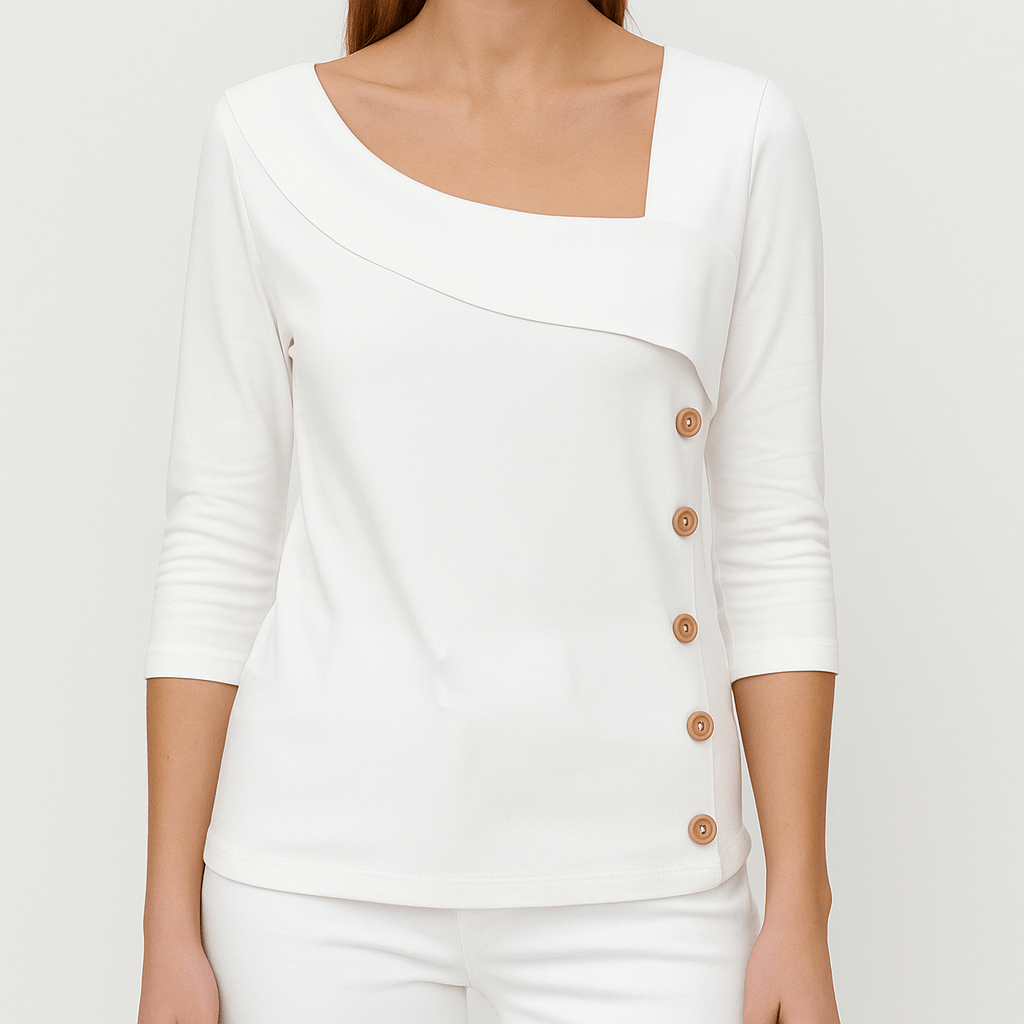 Primadon Damenoberteile Amira | asymmetrische Bluse für Damen langarm