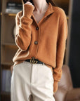 Primadon Damenpullover Nora Damen Strickjacke | Hochkragen, Vintage-Charme, Bequem
