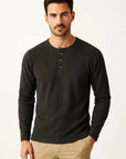 Primadon Henley-Shirts Dunkelgrau / XS Sienna | atmungsaktives Langarmshirt für Herren Sommer