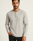 Primadon Henley-Shirts Hellgrau / XS Sienna | atmungsaktives Langarmshirt für Herren Sommer