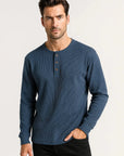Primadon Henley-Shirts Marineblau / XS Sienna | atmungsaktives Langarmshirt für Herren Sommer