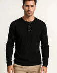 Primadon Henley-Shirts Schwarz / XS Sienna | atmungsaktives Langarmshirt für Herren Sommer