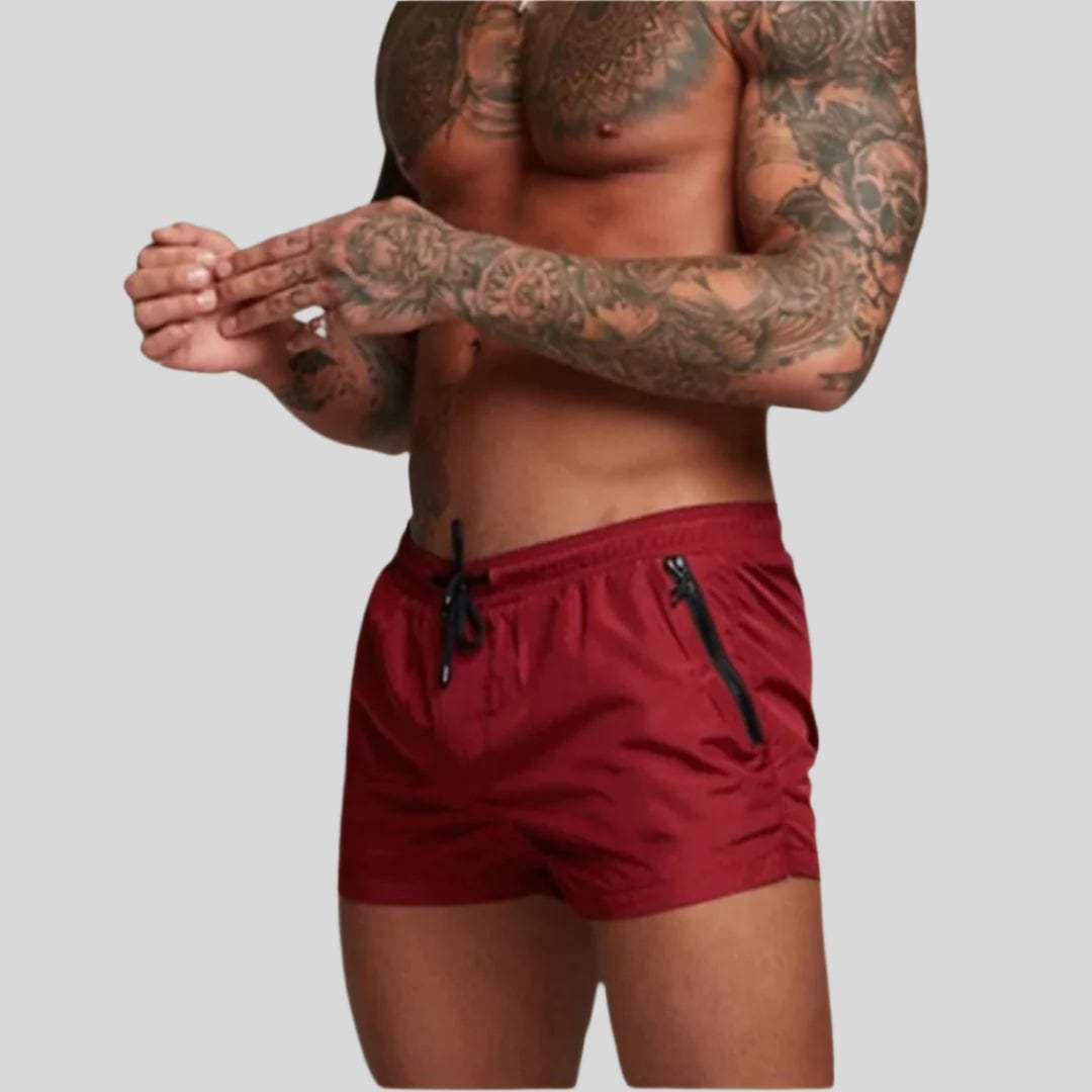 Primadon Herren Badebekleidung Burgunder / S Ryan | Stylische Badeshorts für Herren schnell trocknend
