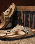 Primadon Herren Flip-Flops Tom | lässige Flip Flops für Herren Kork