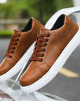 Primadon Herren Schuhe Braun / 37.5 Emilien | Elegante Sneaker für Herren aus Kunstleder
