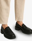 Primadon Herren Slipper Schwarz / 34 Silvan klassischer Loafer für Herren modern