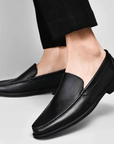 Primadon Herren Slipper Tarek klassische Lederloafer für Herren bequem