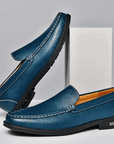 Primadon Herren Slipper Tarek klassische Lederloafer für Herren bequem
