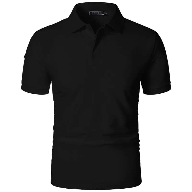 Primadon Herren Sportbekleidung Schwarz / M Alaric | atmungsaktives Polo-Shirt für Herren oversized