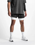 Primadon Herren Sportbekleidung Schwarz - weißes Futter / S Max | Atmungsaktive Fitness Shorts für Herren leicht