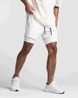 Primadon Herren Sportbekleidung Weiß / S Max | Atmungsaktive Fitness Shorts für Herren leicht